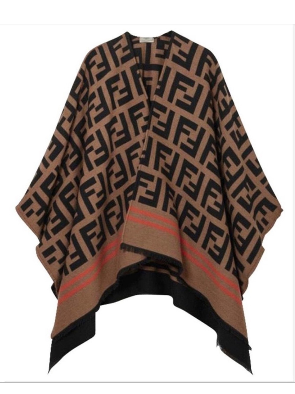 FENDI FF logo reversible poncho cape wrap